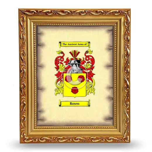 Rosen Coat of Arms Framed - Gold