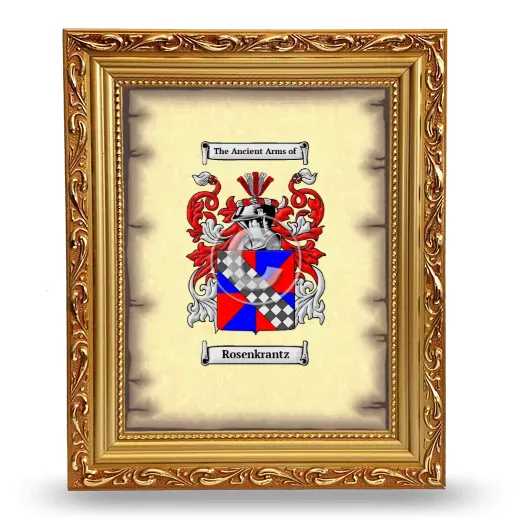Rosenkrantz Coat of Arms Framed - Gold