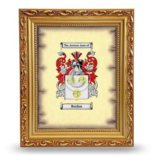 Roslan Coat of Arms Framed - Gold