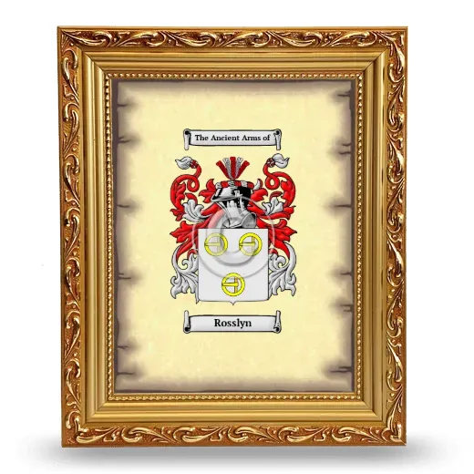 Rosslyn Coat of Arms Framed - Gold