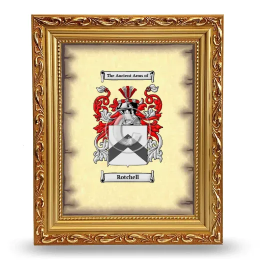 Rotchell Coat of Arms Framed - Gold