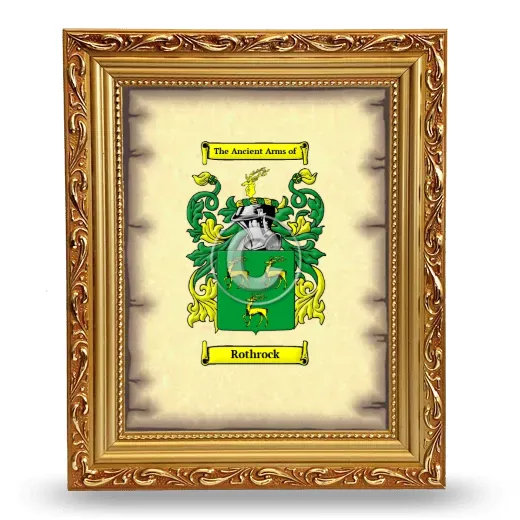Rothrock Coat of Arms Framed - Gold