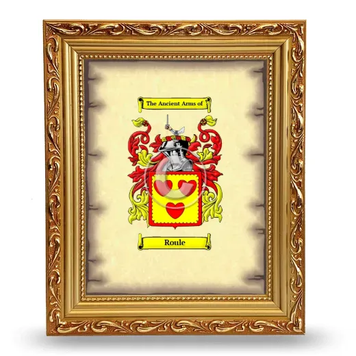 Roule Coat of Arms Framed - Gold