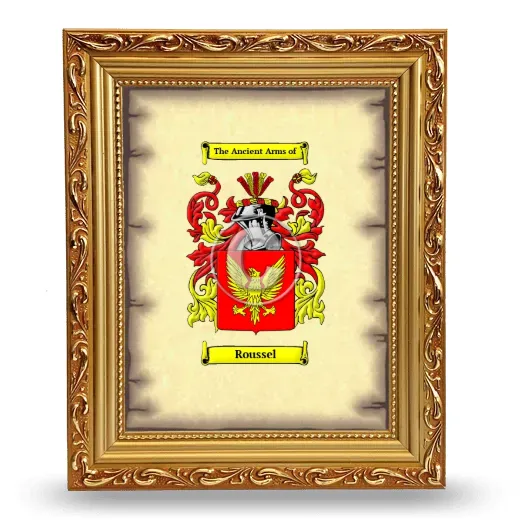 Roussel Coat of Arms Framed - Gold
