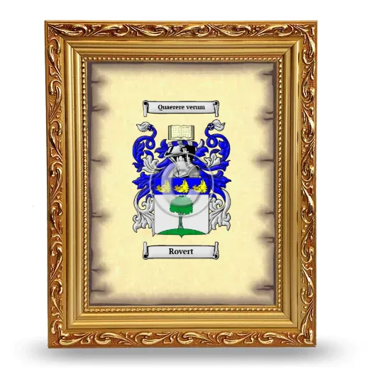 Rovert Coat of Arms Framed - Gold