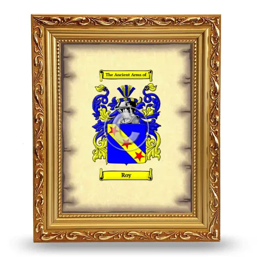 Roy Coat of Arms Framed - Gold