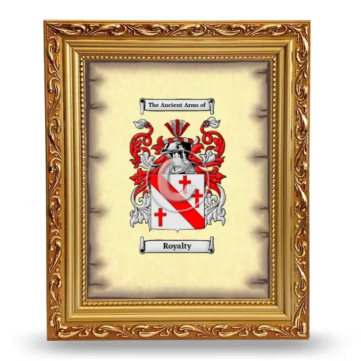 Royalty Coat of Arms Framed - Gold