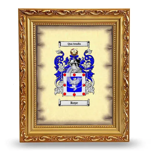 Roye Coat of Arms Framed - Gold