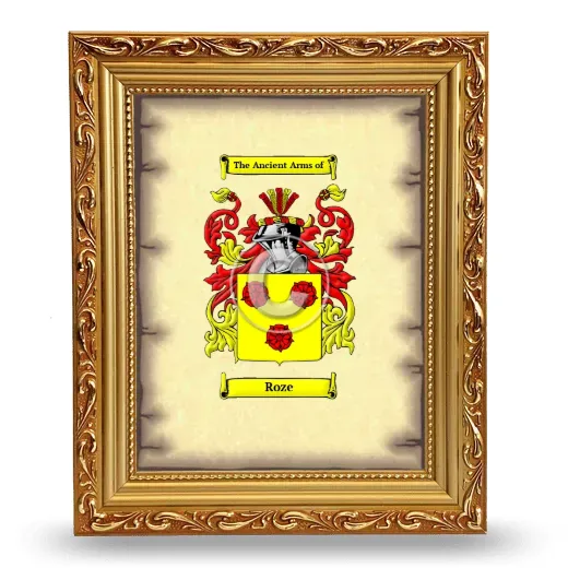 Roze Coat of Arms Framed - Gold