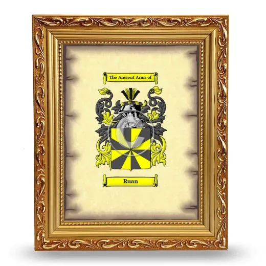 Ruan Coat of Arms Framed - Gold