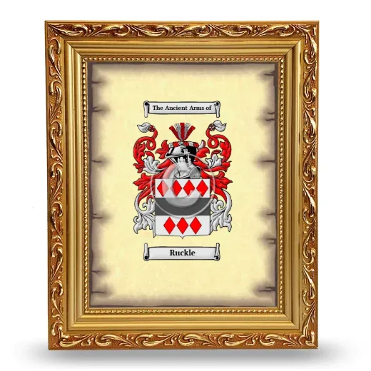 Ruckle Coat of Arms Framed - Gold