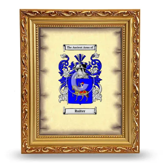 Ruiter Coat of Arms Framed - Gold