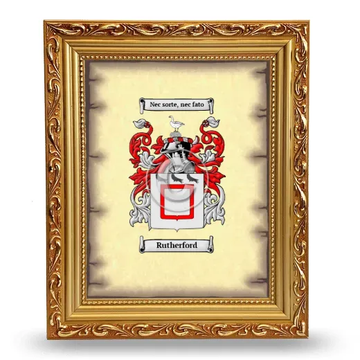 Rutherford Coat of Arms Framed - Gold