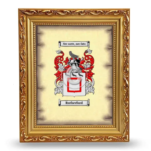 Rutherfurd Coat of Arms Framed - Gold