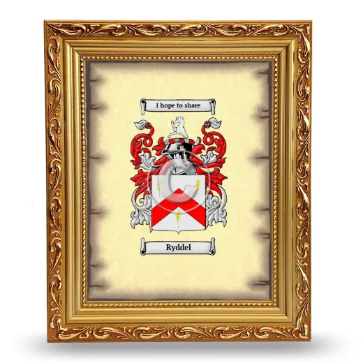 Ryddel Coat of Arms Framed - Gold