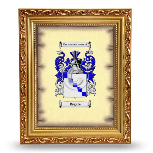 Rygate Coat of Arms Framed - Gold