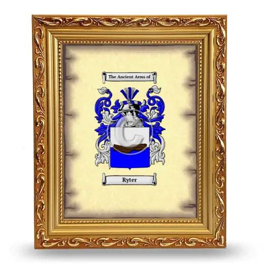 Ryter Coat of Arms Framed - Gold