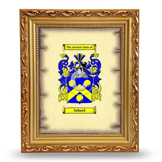 Sabard Coat of Arms Framed - Gold