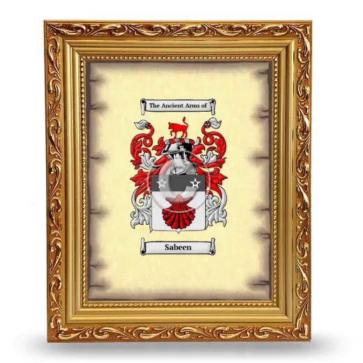 Sabeen Coat of Arms Framed - Gold