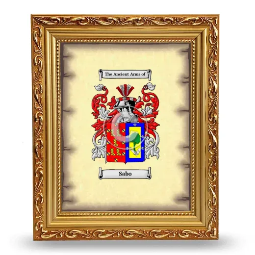 Sabo Coat of Arms Framed - Gold