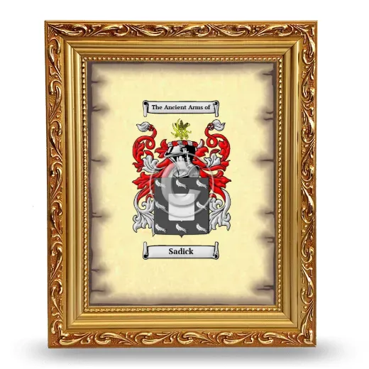 Sadick Coat of Arms Framed - Gold