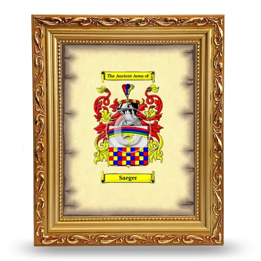 Saeger Coat of Arms Framed - Gold