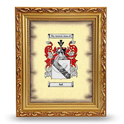 Sal Coat of Arms Framed - Gold