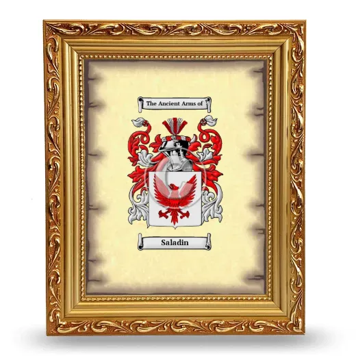 Saladin Coat of Arms Framed - Gold