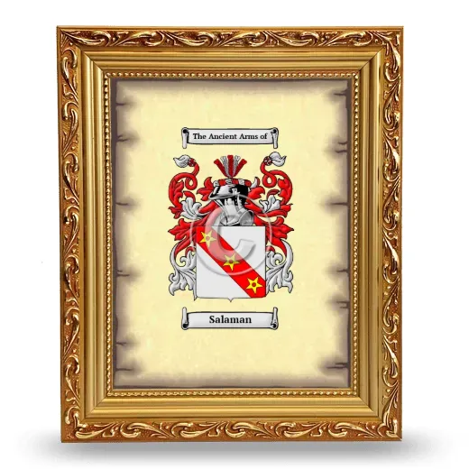 Salaman Coat of Arms Framed - Gold
