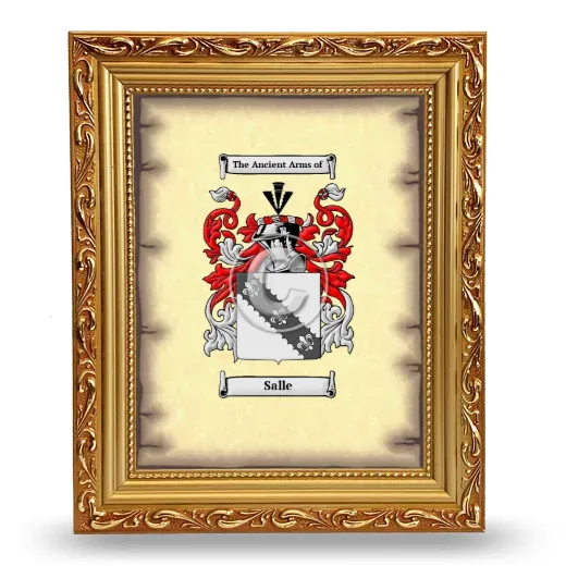 Salle Coat of Arms Framed - Gold