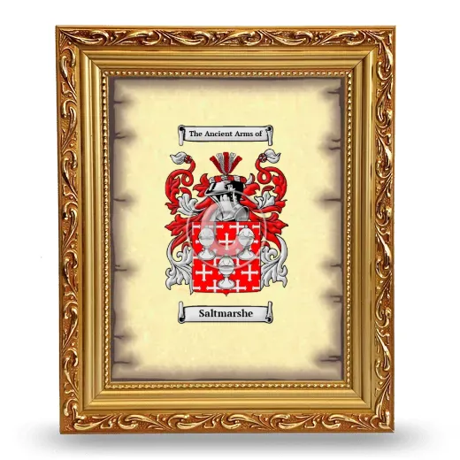 Saltmarshe Coat of Arms Framed - Gold