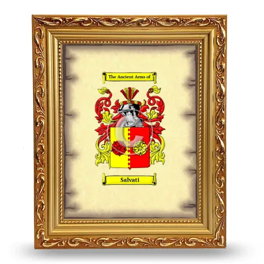 Salvati Coat of Arms Framed - Gold