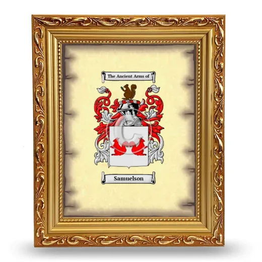 Samuelson Coat of Arms Framed - Gold