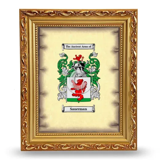 Sauerman Coat of Arms Framed - Gold