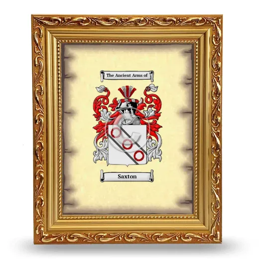 Saxton Coat of Arms Framed - Gold