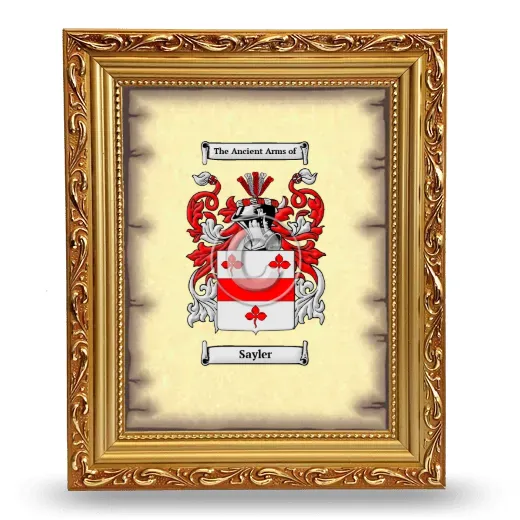 Sayler Coat of Arms Framed - Gold