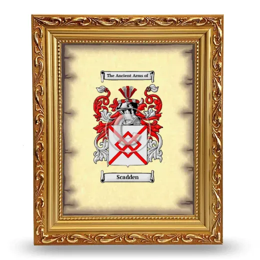Scadden Coat of Arms Framed - Gold
