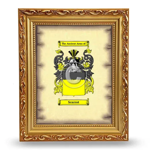 Scarrot Coat of Arms Framed - Gold