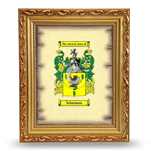 Scharman Coat of Arms Framed - Gold