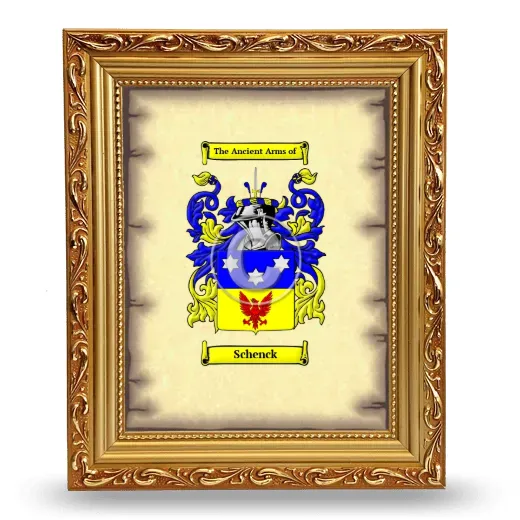 Schenck Coat of Arms Framed - Gold