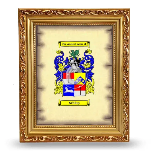 Schlup Coat of Arms Framed - Gold
