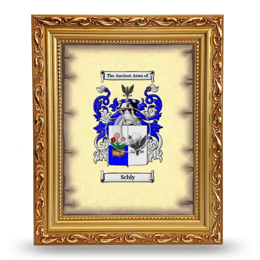 Schly Coat of Arms Framed - Gold