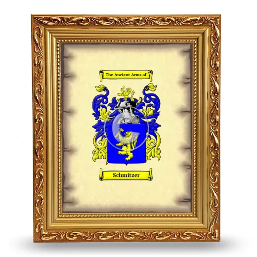 Schmitzer Coat of Arms Framed - Gold