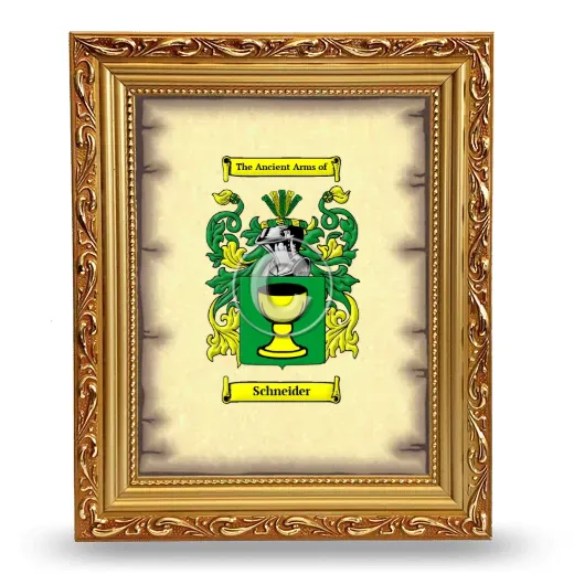 Schneider Coat of Arms Framed - Gold