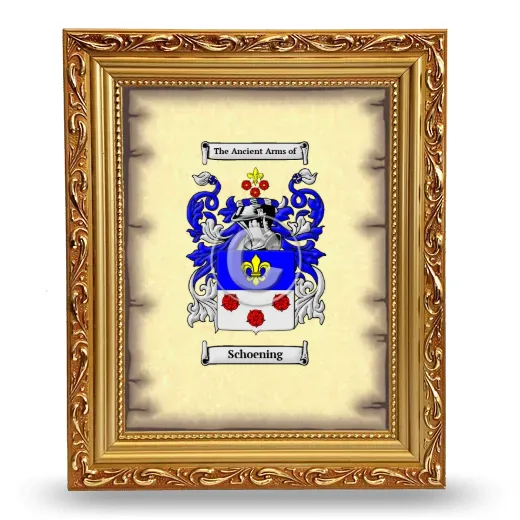 Schoening Coat of Arms Framed - Gold