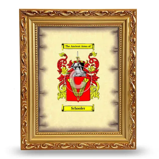 Schooler Coat of Arms Framed - Gold