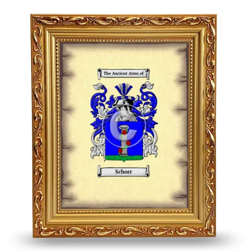 Schorr Coat of Arms Framed - Gold