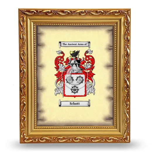 Schott Coat of Arms Framed - Gold