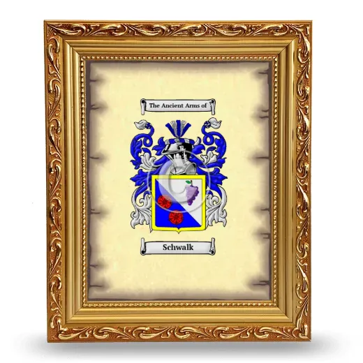 Schwalk Coat of Arms Framed - Gold