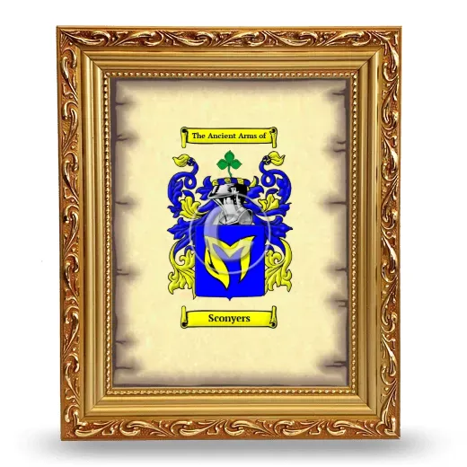 Sconyers Coat of Arms Framed - Gold